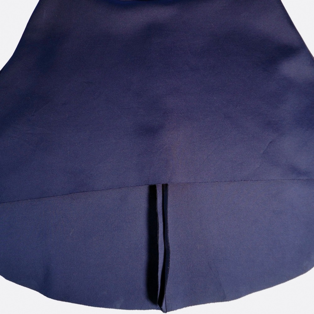 Eliza J Scuba Mermaid Gown Velvet Trim Navy Hourglass High Low Dress 14P 0X L - Picture 6 of 10